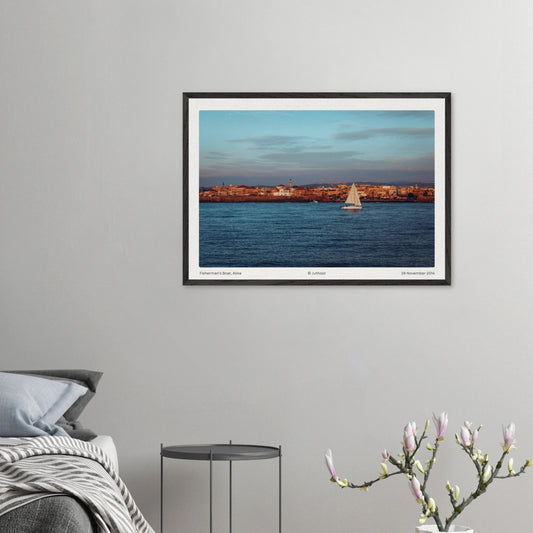 Fisherman's Boat, Akka — Premium Oak Frame - JUTHOOR